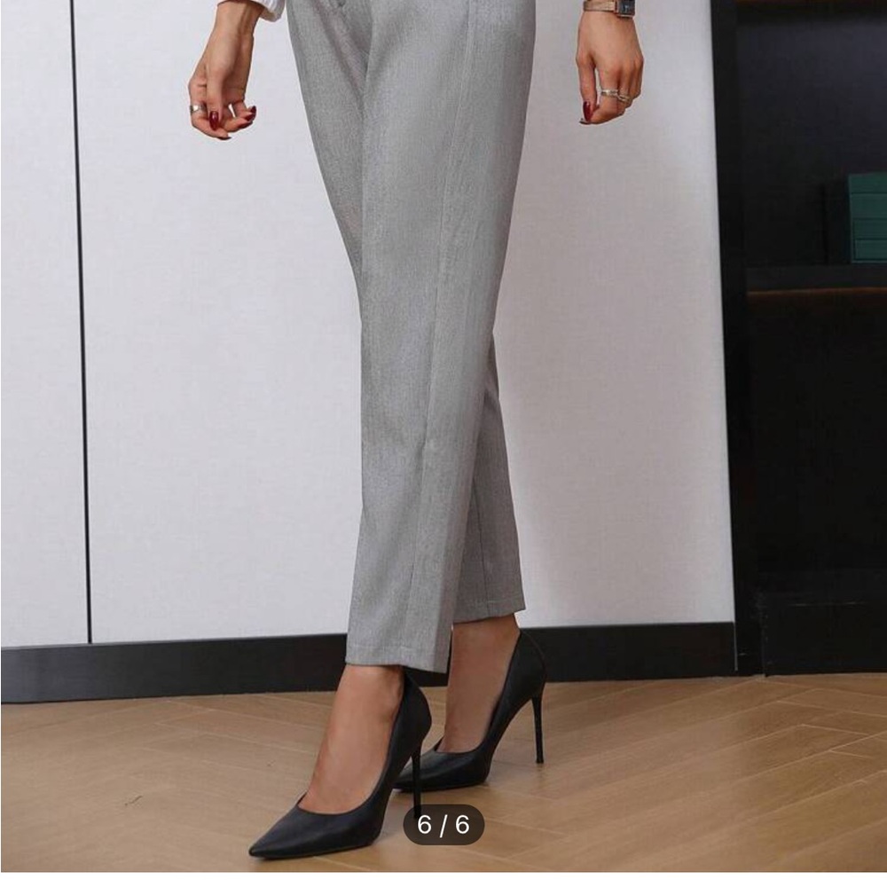 SHEIN Chic Gray Ankle Pants
